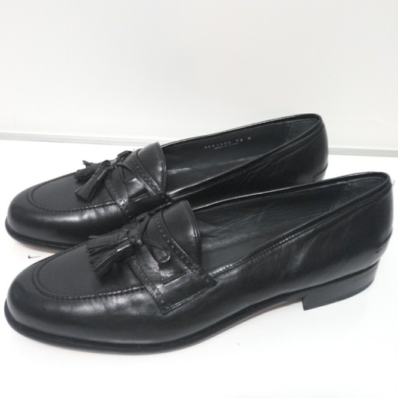 Mens 13M Pertini Black Leather Tassel Loafers. Exc - Picture 3 of 8